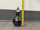 Purple Iridescent Art Glass Perfume Bottle With Long Glass Stopper