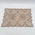 Vintage Crochet Lace Placemats Set Of 4 Tan 17x12 Shabby Chic Cottage Farmhouse