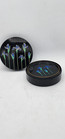 Vintage Otagiri Blue Iris Lacquer Coaster Set Of 56 Coasters W  Lidded Container