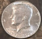 1776-1976 Bicentennial Kennedy Half Dollar Missing  l s Miss Struck Mint Mark D