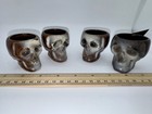 Three Vintage Skull Mugs 50s-60s Mini Shot Glass Skulls Plus One Reissue