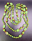 Antique Art Deco Czech Glass Neiger Bros Egyptian Revival Scarab Necklace 48 