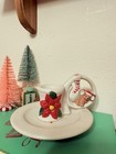 Vintage Sleeping Mouse Christmas Candle Holder With Poinsettia By Beacon Hill