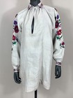 Vintage Ukrainian Embroidered Vyshyvanka Dress Handmade Folk Boho Shirt