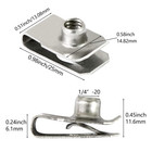 40 Packs 1 4  - 20 Stainless Steel Regular Extruded U Nuts  U Style Clip-on Nut 