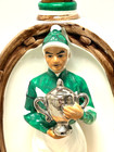 Vintage At The Post By Swank Horse Racing Jockey Whiskey Ceramic Decanter Rare