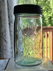 Complete Scarce All Original Crude Aqua Pint Millville Improved Fruit Jar Sharp