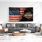 Harley Davidson 3x5 Ft Flag Usa Flag Logo Banner Large Garage Free Shipping Usa