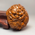 55mm China Exquisite Boxwood Handmade Carved Dragon Pixiu Beast Statue W537