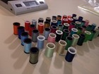 51 Pc  Mixed Lot Small Vintage Spools Of Sewing Thread 1 In Tall 