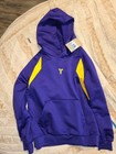 Kobe Nike Therma Youth L Pullover Hoodie Purple Yellow Colorblock Pocket