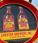Graphic 1930 s Chester Beer   Ale Double Bottle 12  Metal Tray Chester Brg Co Pa