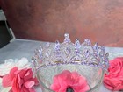 Lavender Purple Rhinestone Tiara Crown Gold Tone Bridal Pageant New