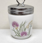 Vintage Porcelain Egg Coddler W  Metal Lid Herb And Spices Pattern By Shafford