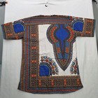 African Dashiki Shirt Boho Hippie Festival Traditional Block Print Top