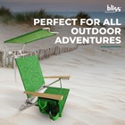Bliss Hammocks Folding Beach Chair Recliner With Canopy  Banana Leaves open Box 