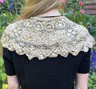 Antique Edwardian Collar Yoke Crochet Silk  Large Handmade Victorian