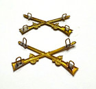 Model 1875 Infantry Crossed Rifles Cap Insignia Pair     All Wire Loops - Original