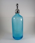 Vintage Aqua Blue Seltzer Bottle Ak Beverage Co Long Beach Ny  Czechoslovakia