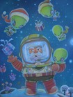Unused 2019 Vintage Greeting Card Hazy Dell Press Christmas Spaceman Santa