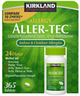 Kirkland Aller-tec Allergy Cetirizine 10mg Antihistamine 365ct Compare To Zyrtec
