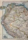 1900 Times Map Venezuela Colombia Brazil Amazon Andes Peru Ecuador South America