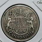  1938 Canada 50 Cents George Vi Silver Half Dollar Coin Fifty Cent