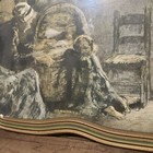 Vintage 1930s Framed Print  the Child s Prayer  Antique Gold Frame Green Accent