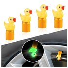 4pcs Auto Tire Valve Stem Caps glow In The Dark Cute Duck Valve Caps For Yellow