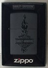 Zippo Harley Davidson Black Matte Lighter With Harley Logo   Flames  46821  Nib