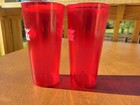 Vintage Coca Cola Red Textured Plastic 24oz Pizza Hut Tumbler Cups Usa Set Of 2