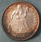 1875 Seated Liberty Silver Dime Uncirculated With Album Toning   Us Coin  656