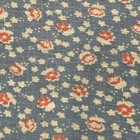 Vintage Feed Sack Cotton Fabric Pale Blue With Red   White Flowers 42 X 37-1 2   