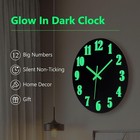 Wall Clock Large Luminous Quartz Night Light Glow In The Dark Silent Home 12inch