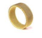 Designer Inspired Genuine 18k Yellow Gold Filled Mesh Band Ring  Size 6  12 K241