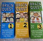 Lot Of 3 Brain Quest Cards Ages 6-7 Ages 7-8 And Ages 8-9 Revised 4th Edition