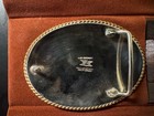 Vintage B-k Silversmiths Western Belt Buckle - Hand Engraved sterling   Nickel