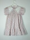 Vintage Polly Flinders Pink Dress With White Flowers Smocked Dress Size 6