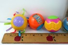 Vintage Fisher Price Lot Of 8 Roll A Rounds Balls Sensory Baby Toddler Toy Set