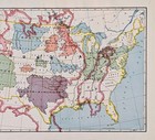 1908 United States Map  Comparative Size - Original  12x8  European Powers