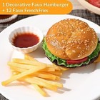 Fake Hamburger   Fries Display - Realistic Faux Food Props For Decoration