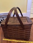 Lovely Vintage Peterboro Picnic Basket New Hampshire Usa Woven Ash 12x10   