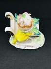 Vintage Norcrest January Pixie On Flower Cart Figurine Pink Carnation F447 Japan