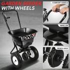 80lbs  29l Walk-behind Broadcast Spreader Fertilizer Garden Seeder With Wheels