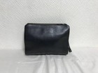 Burberry Genuine Leather Hand Second Clutch Bag Business Handbag Black Men Women