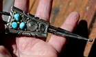 Stunning Old Navajo Handmade Sterling Silver   Turquoise Stones Bolo Tie