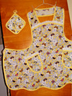 Handmade Bib Apron - Plus Sz -  Butterflies   Blossoms   Lace  - Vintage - Retro