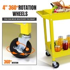 2 3 Shelf Steel Utility Cart  Large 30  Tool Storage Organizer Red yellow