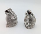 Cartier Sterling Silver Frogs Salt Pepper Shaker Set Of Two 2  Tall