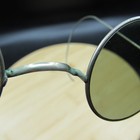 Vintage Antique Round Wire Rimmed Glasses Tinted With Case